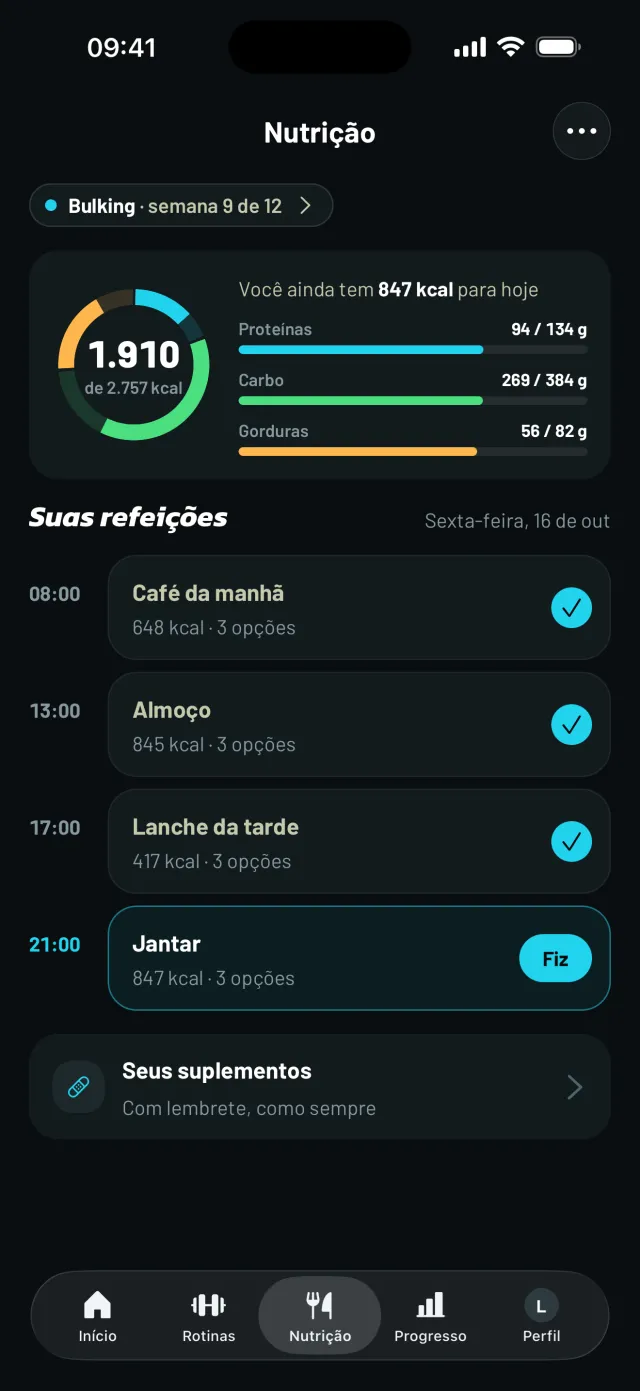 Nutrição: a meta do dia com os macros e as refeições