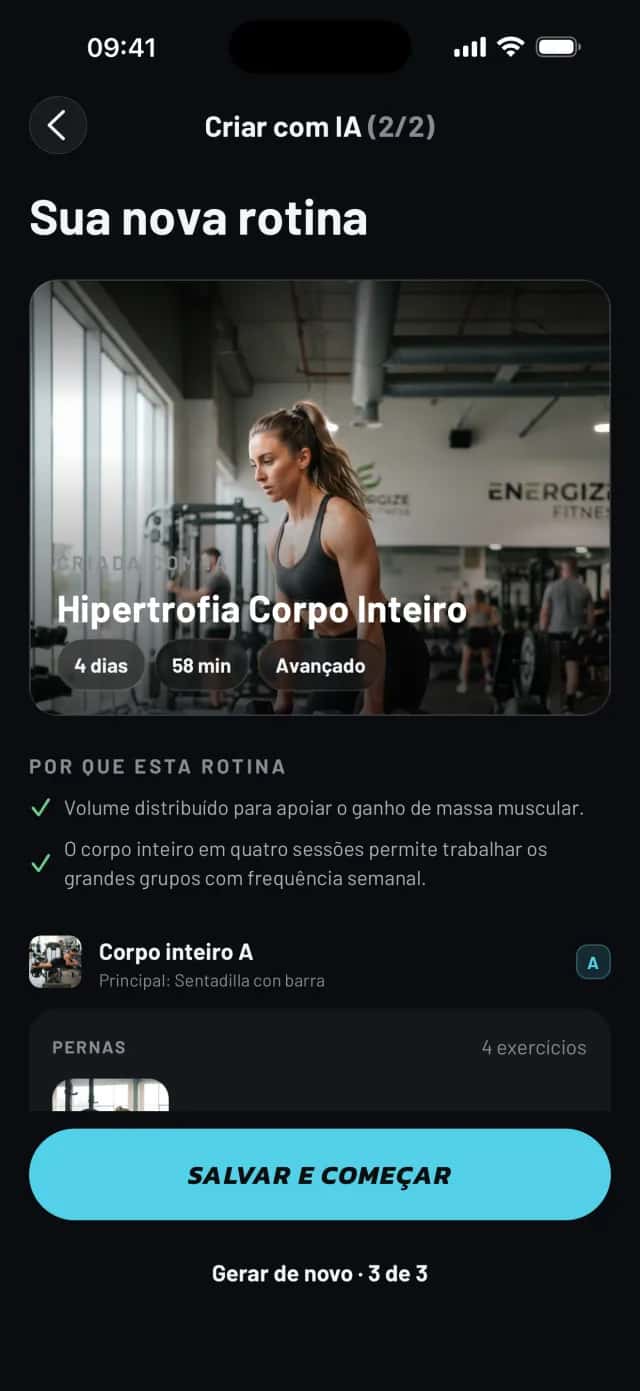 Tela “Sua rotina está pronta” no Mobbe