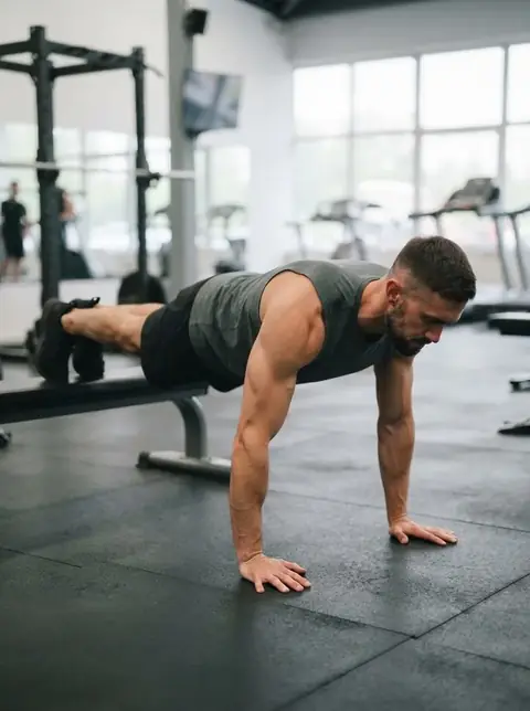 Flexión declinada, foto del ejercicio